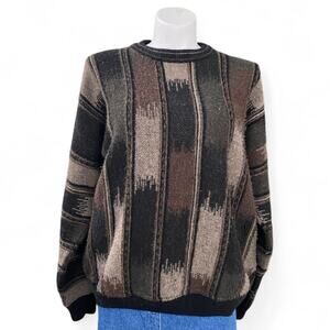 Vintage 90s City Casuals by Haggar Grandpa Multicolor Wool Knit Sweater